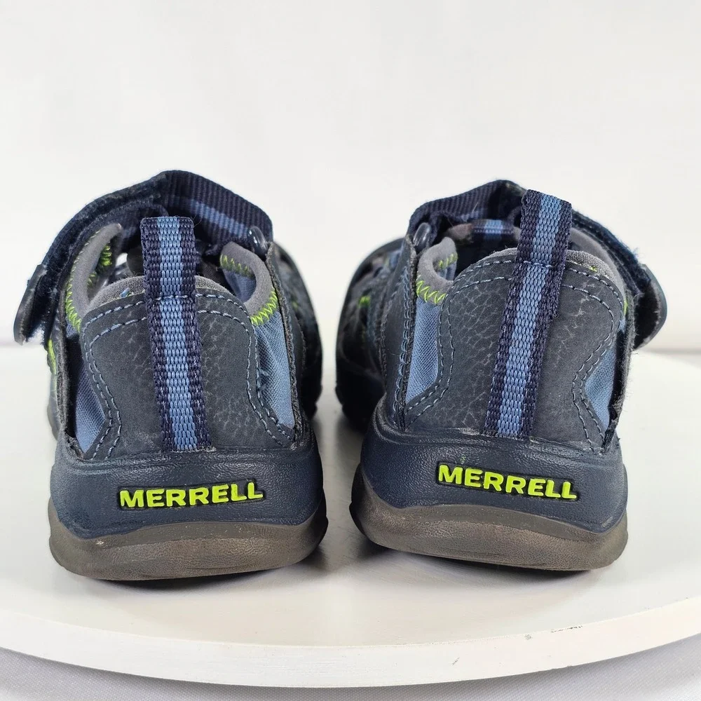 Merrell Hydro Hiker Sandal Kids 12W Navy Blue Lime Green Waterproof MC53375‎